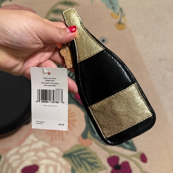 Kate Spade gold and Black Champagne Bottle-Shaped Bag - Picture 2 of 3